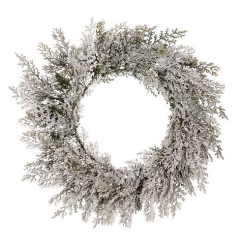 24" Frosted Cedar Storm Door Wreath