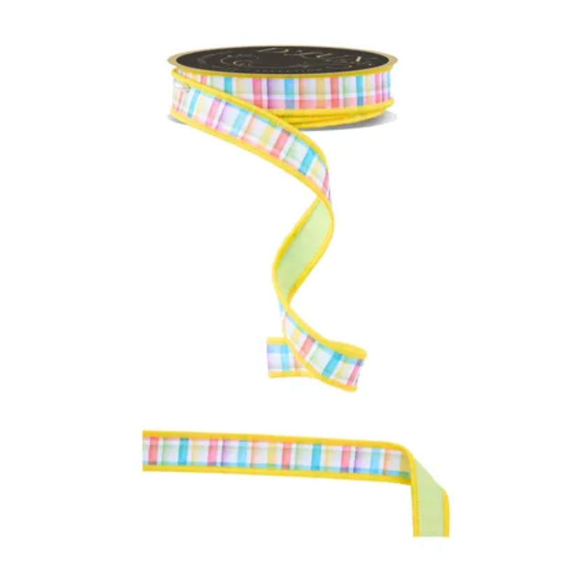 7/8" x 10yd Watercolor Plaid/Fused