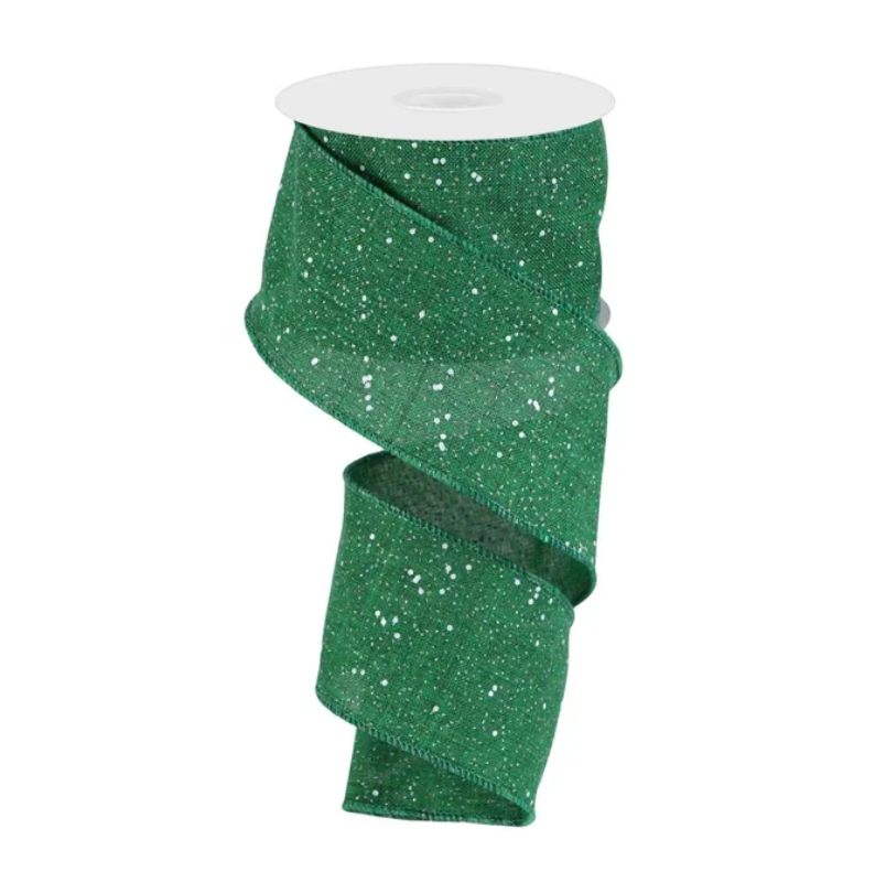 2.5" x 10yd Multi Snow Glitter On Royal (Emerald Green)