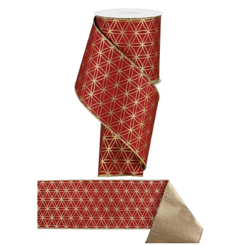 4" x 10yd Seamless Stars (Red/Gold)