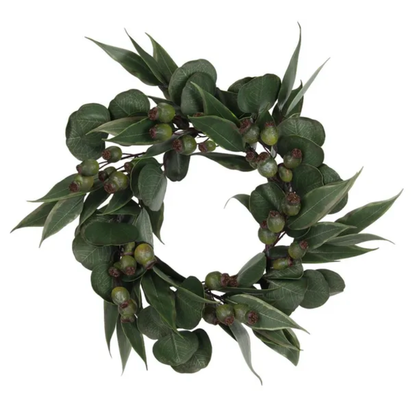 24"Dia Eucalyptus Leaf/Berry Wreath
