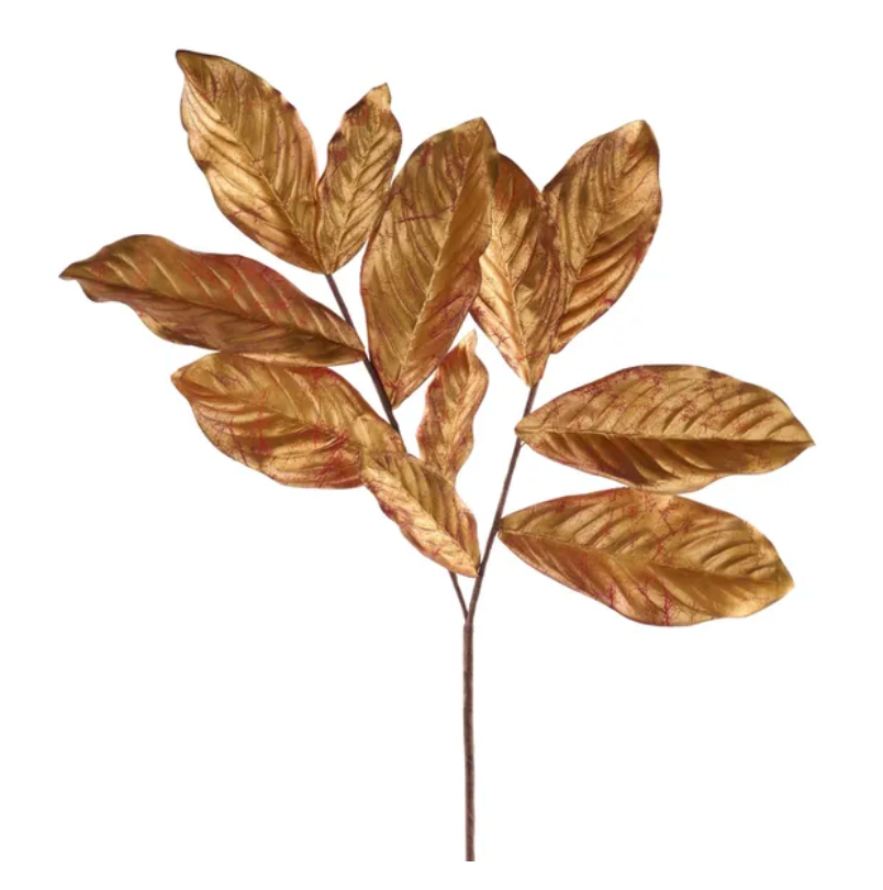 32"L Magnolia Leaf Spray (Gold)