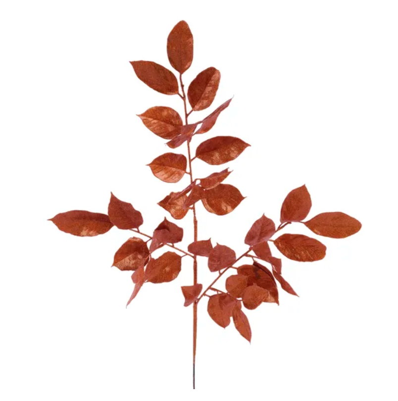 25"L Glitter Salal Spray x 8 (Laser Orange)