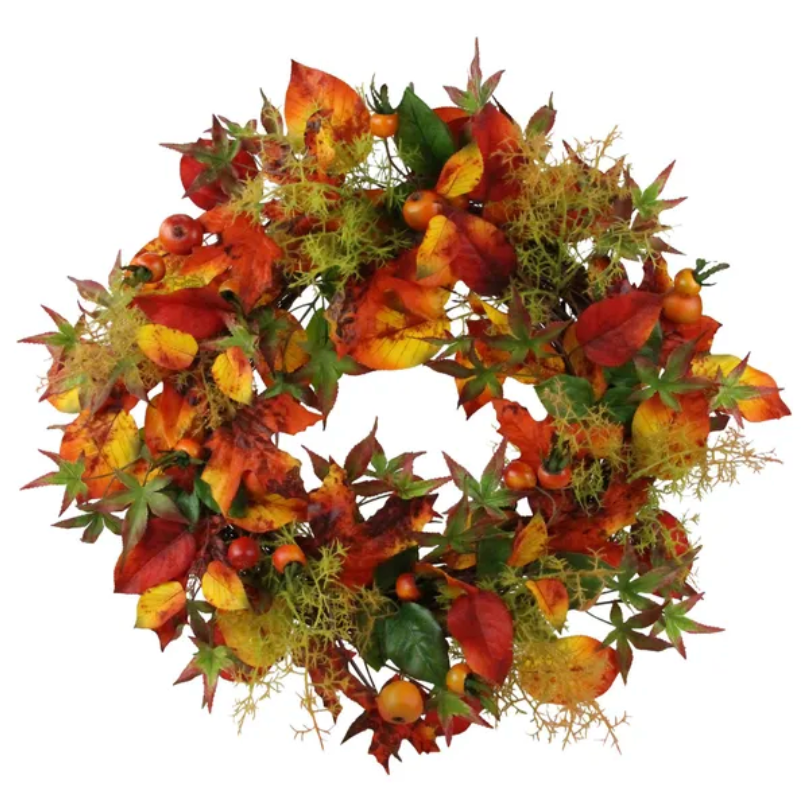 26"Dia Autumn Leaf/Fruits Wreath