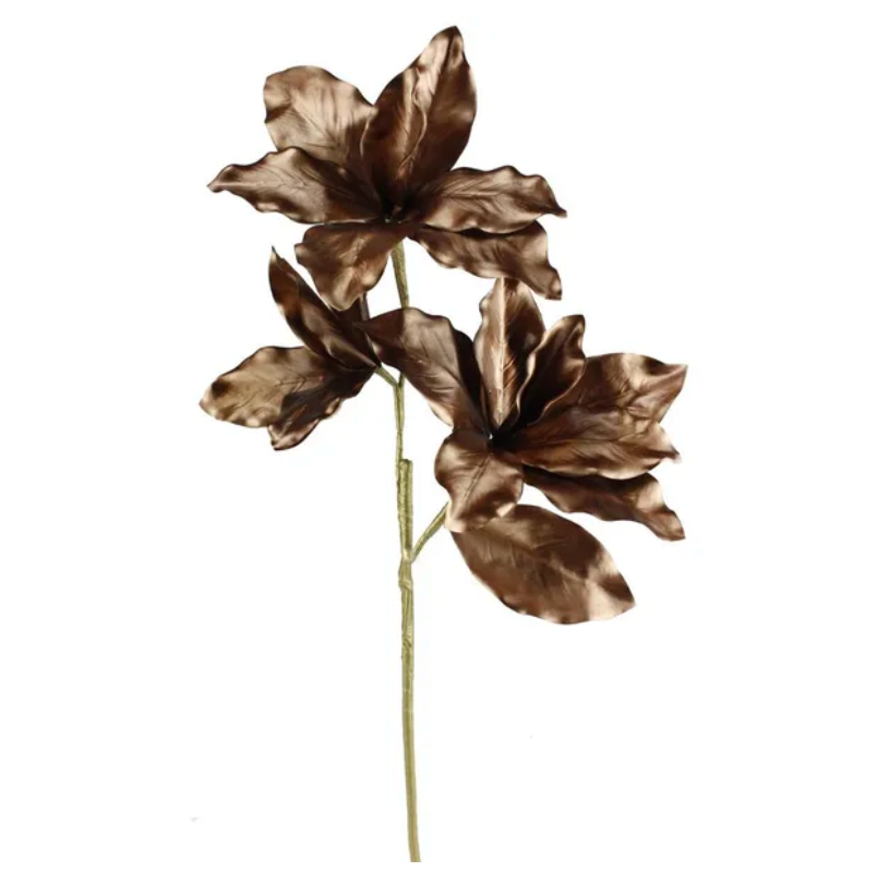 24"L Magnolia Leaf Spray (Chocolate)