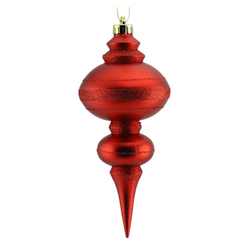 10"H Finial Ornament (Red)