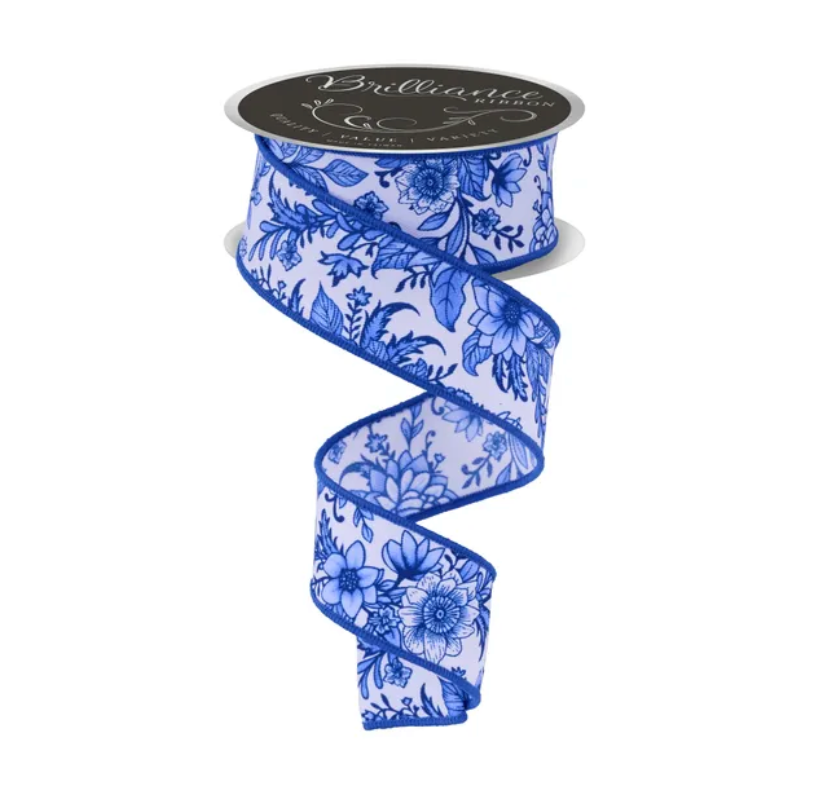 1.5" x 10yd Chinoiserie Florals