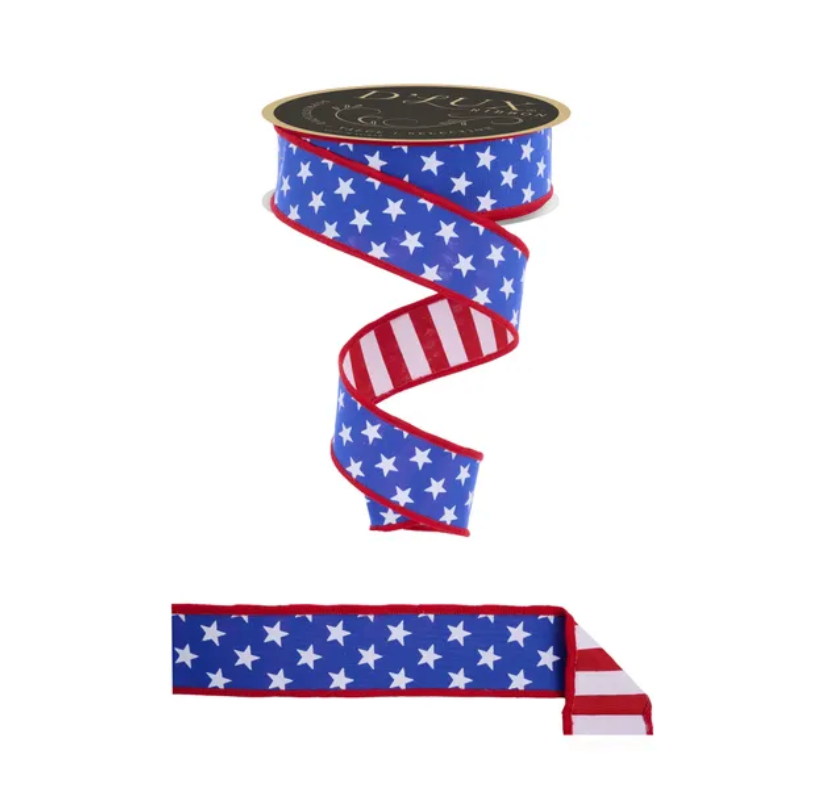1.5" x 10yd Stars/Stripes Fused Back