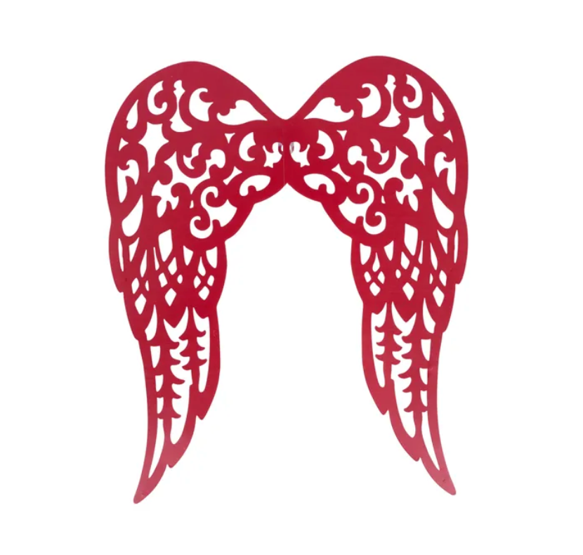 17.75"Hx14.75"L Filigree Angel Wings (Red)