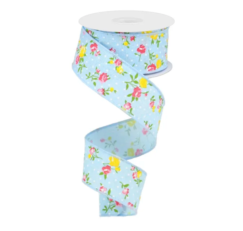 Pink/Blue Floral Ribbon Bundle!