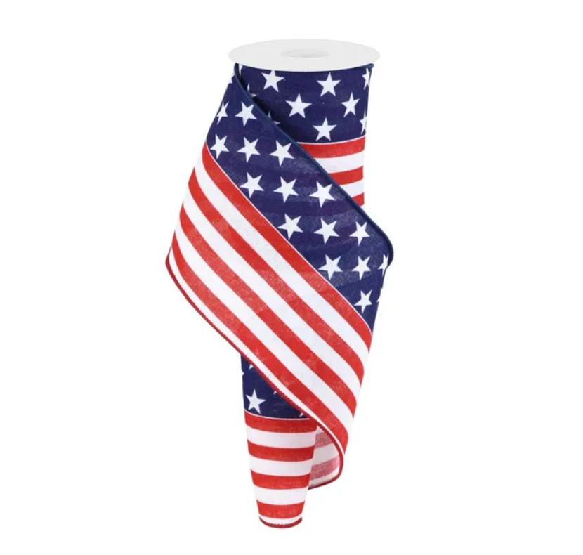 4" x 10yd Stars And Stripes/Royal