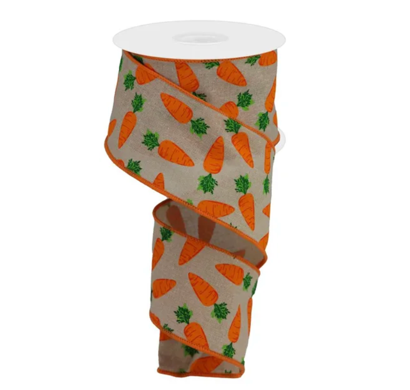 2.5" x 10yd Carrots On Cotton (Tan)