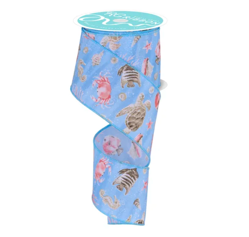 2.5" x 10yd Coastal Pattern (Light Blue)