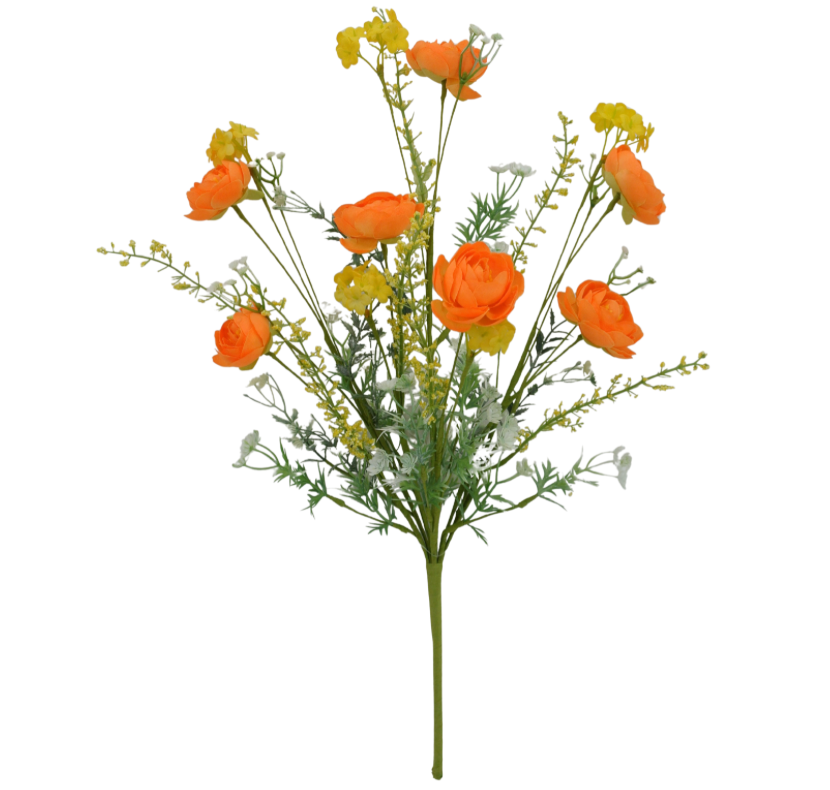 21.5" Ranunculus Mixed (Orange/Yellow)