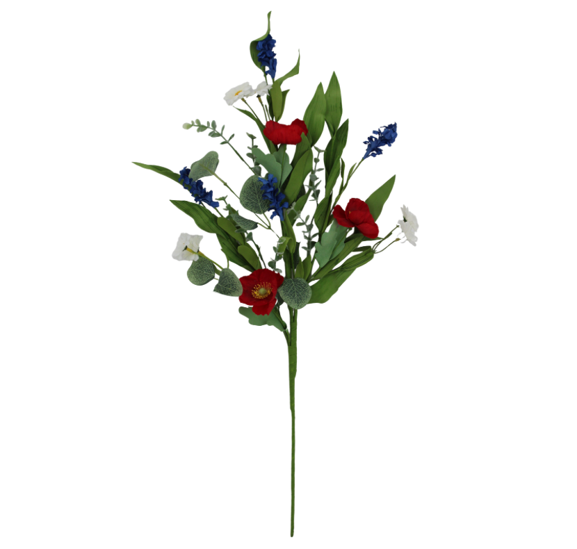 28" Patriotic Poppy (Red/White/Blue)