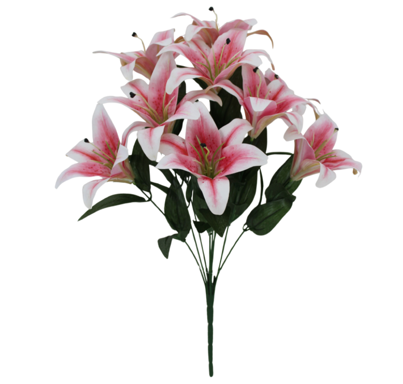 21" Soft Touch Lily Bush X 9 (Pink/White)