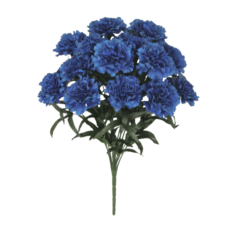 18" Carnation Bush X 14 (Royal Blue)