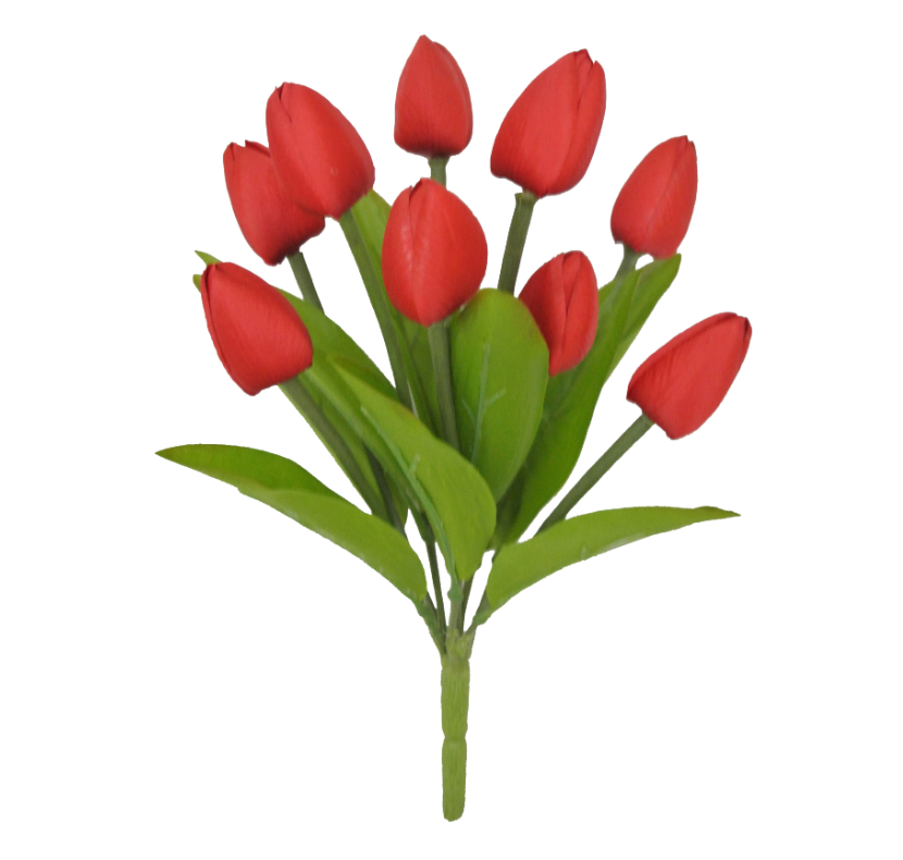 13" Tulip Bush X 9 (Red)