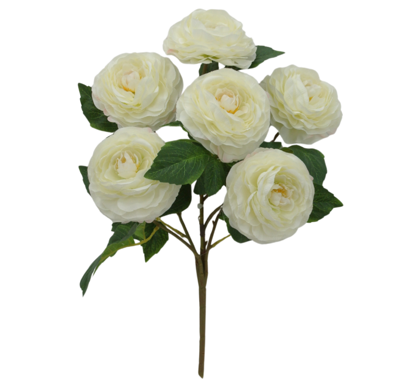 19" Ranunculus Bush X 6 (Cream)