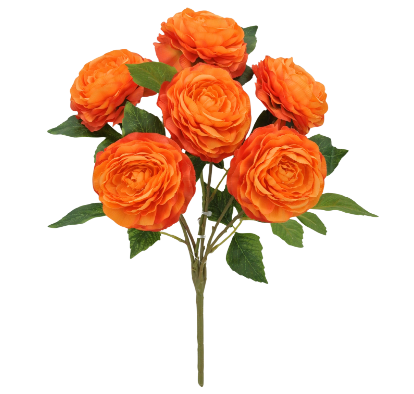 19" Ranunculus Bush X 6 (Orange)