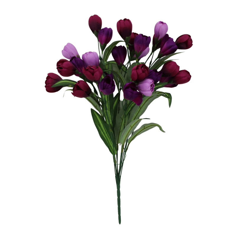 20" Tulip Bush X 12 (Purple/Burgundy)
