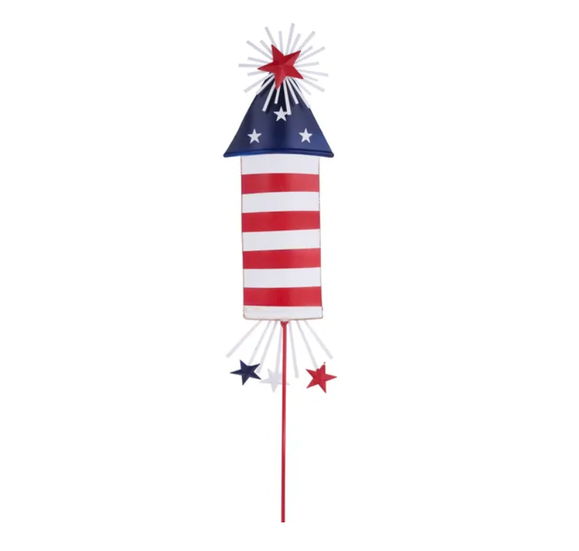 30"H Metal Firecracker On Stake