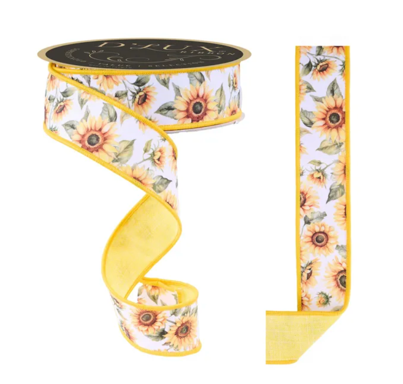 1.5" x 10yd Sunflowers/Fused