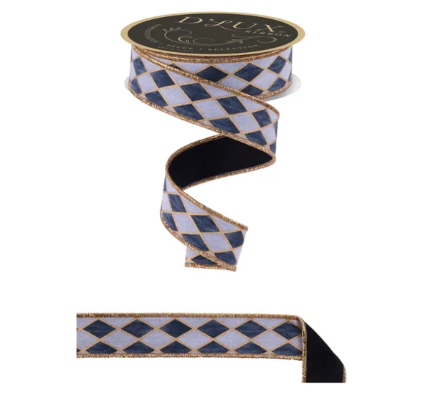 1.5" x 10yd Antique Harlequin/Fused