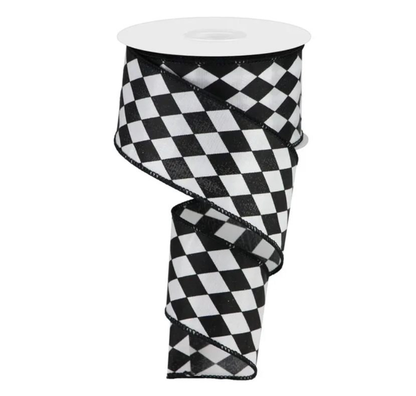 2.5" x 10yd Harlequin On Satin