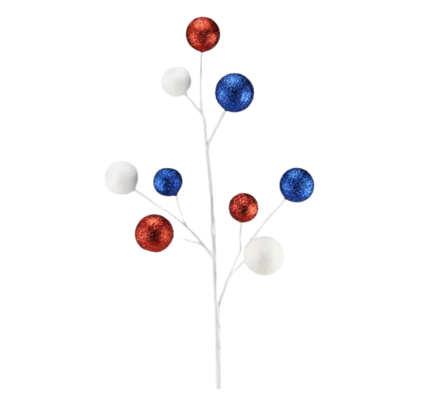 21"L Glittered Ball Spray