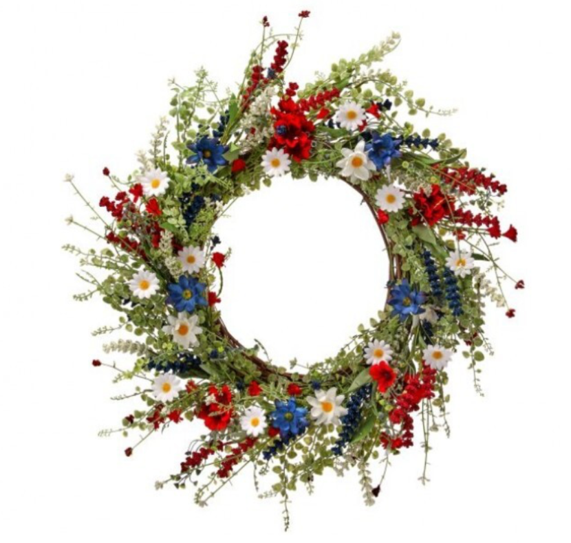 24" Geranium/Daisy/Astilbe Wreath