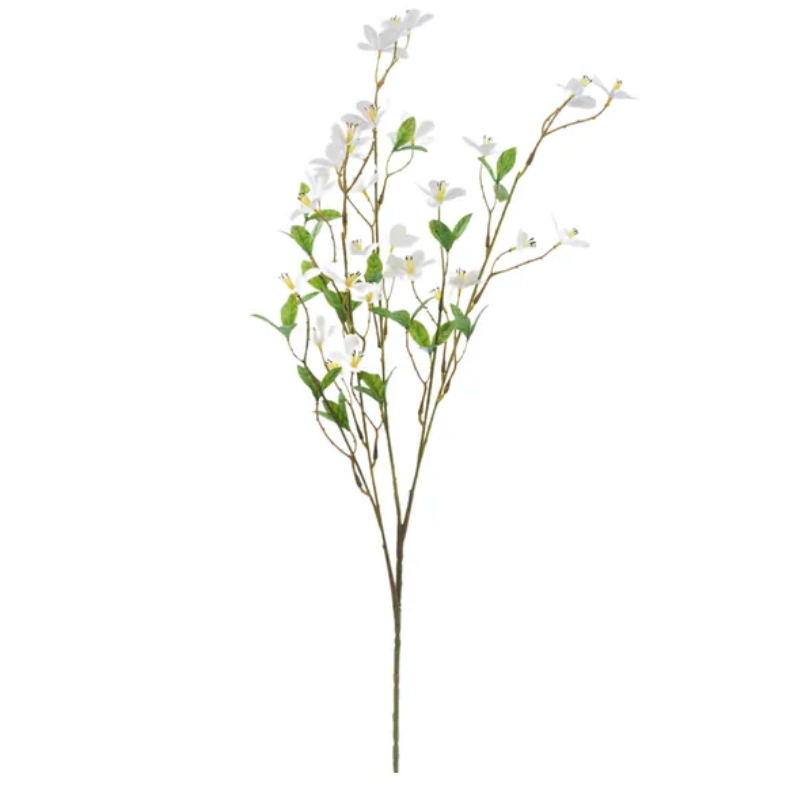 27"L Plum Flower Spray (White)