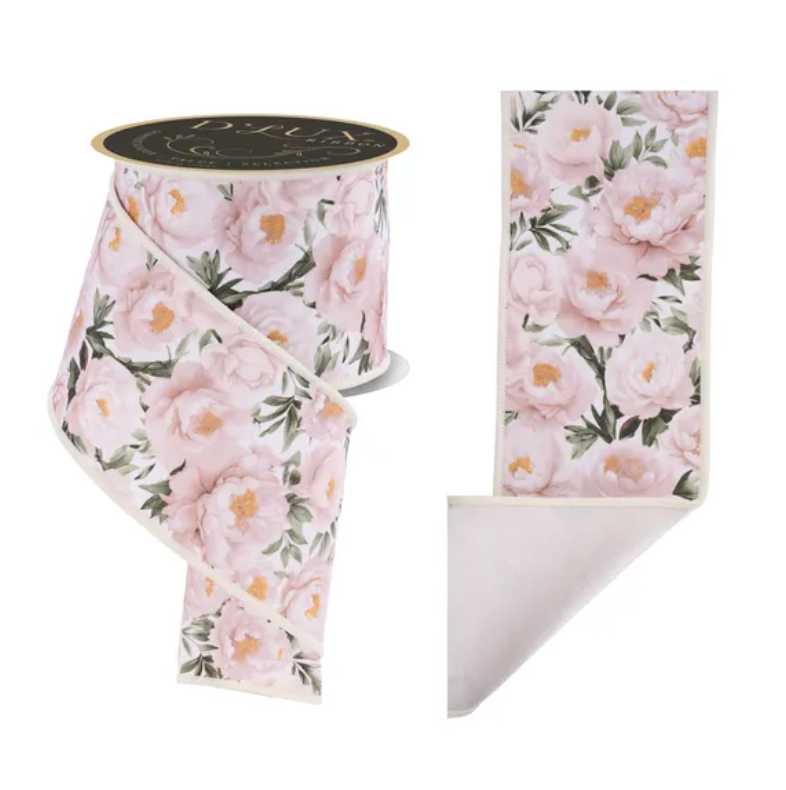 4" x 10yd Peonies/Fused