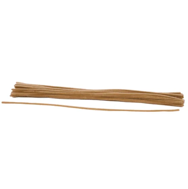 20"L x 6mm Chenille Stems (Burlap)