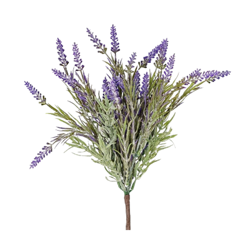 15" Flocked French Lavender Bush