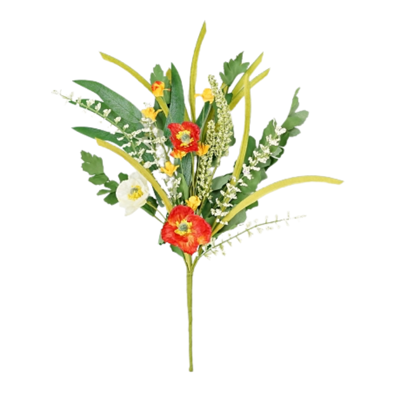 16" Orange Cream Poppy Garden Bush