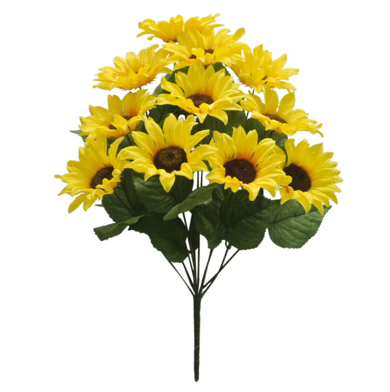19" Satin Sunflower Bush (Yellow)
