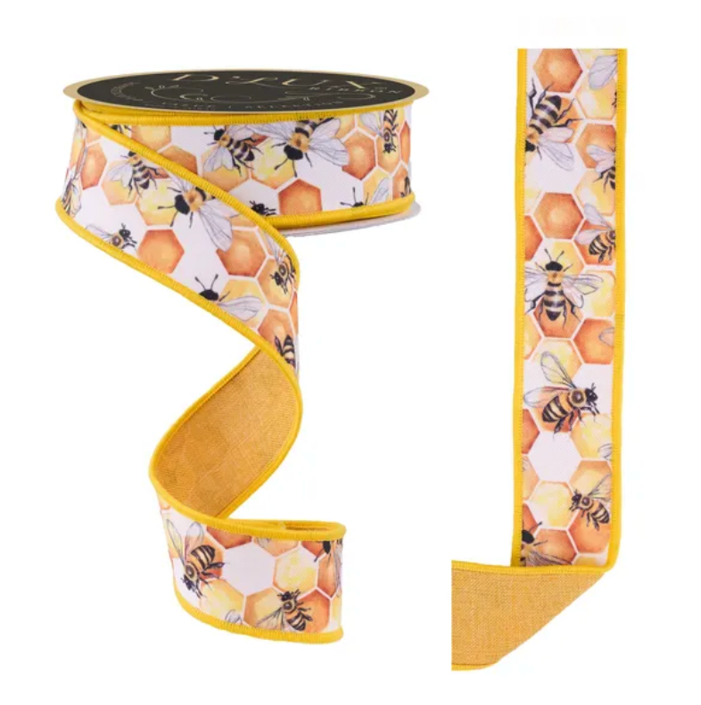 1.5" x 10yd Honeycomb Bees/Fused