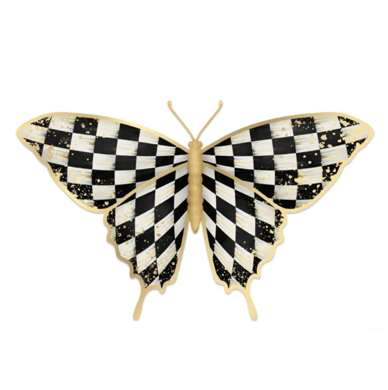 9.75"L x 6"H Antique Check Butterfly