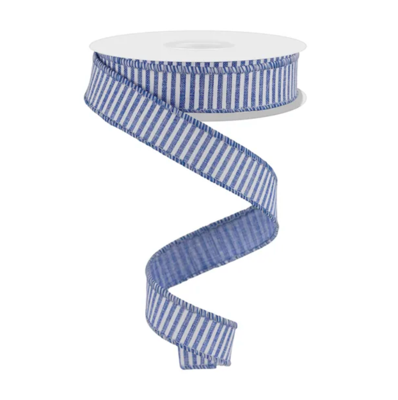 7/8" x 10yd Horizontal Stripes/Royal (Blue/White)