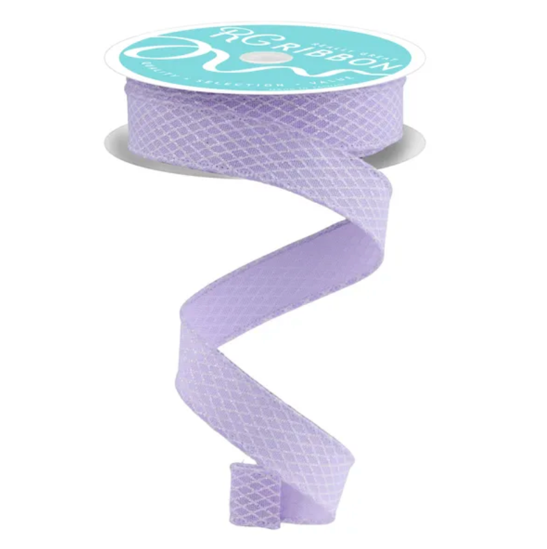 7/8" x 10yd Mini Harlequin (Lavender/White)