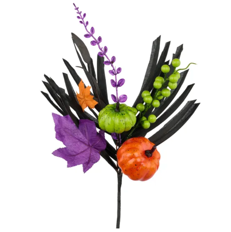 16"L Pumpkin/Berry/Leaf/Grass Pick