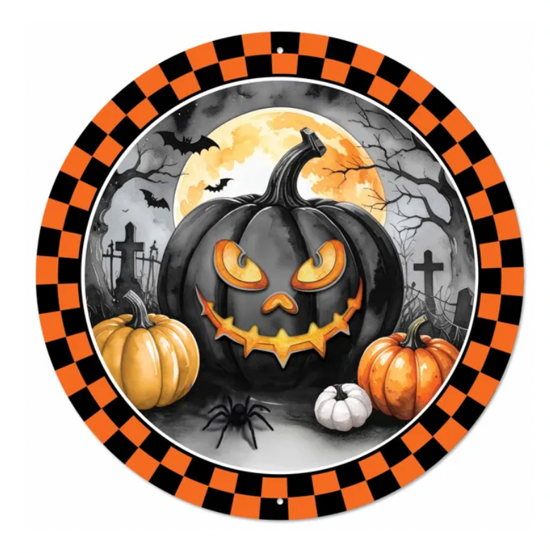 12"Dia Jack-O-Lantern/Moon Sign