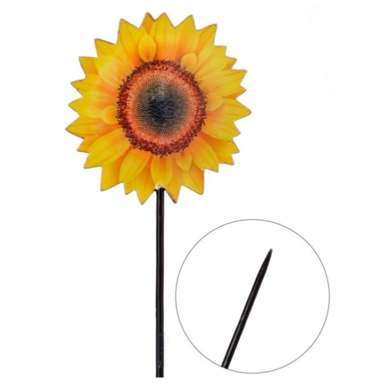 4X22"T Metal Sunflower Stake