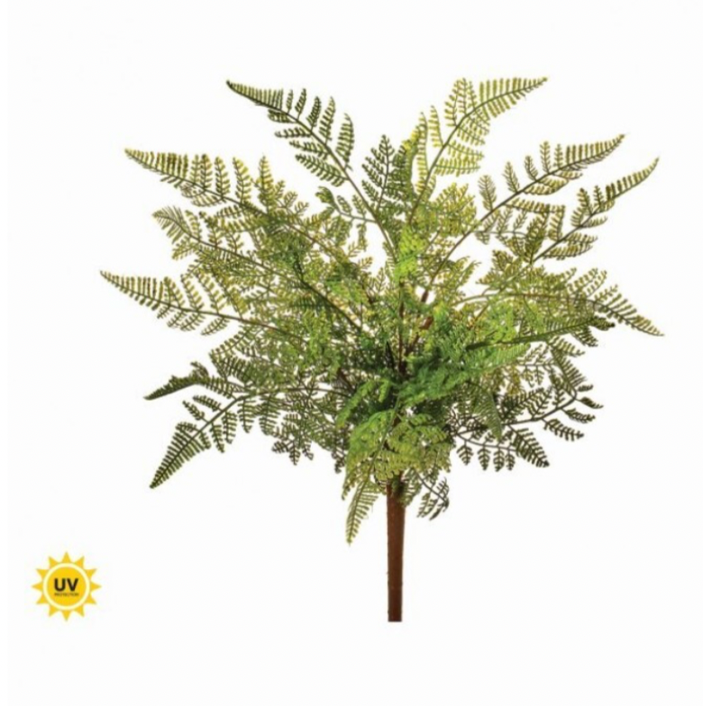 18" Uv Natural Touch Leather Fern Bush