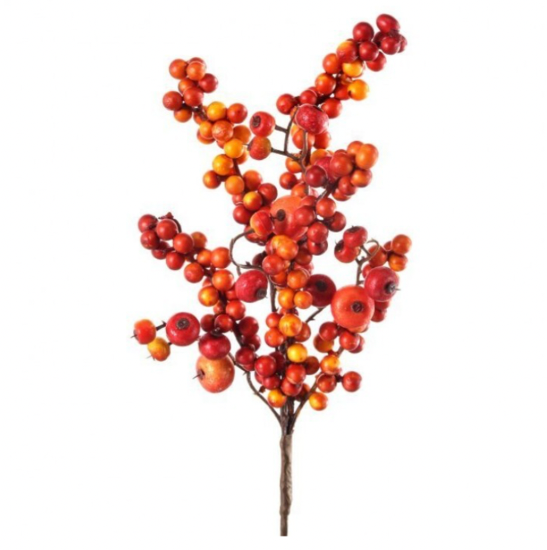 14" Mixed Harvest Berry/Crabapple Pick (Orange Mix)