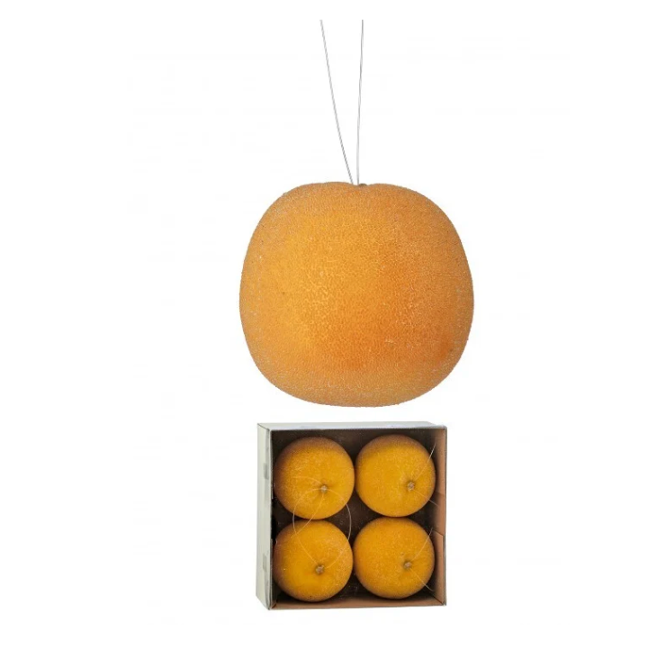 4" Sugared Beaded Orange Ornament Box/4