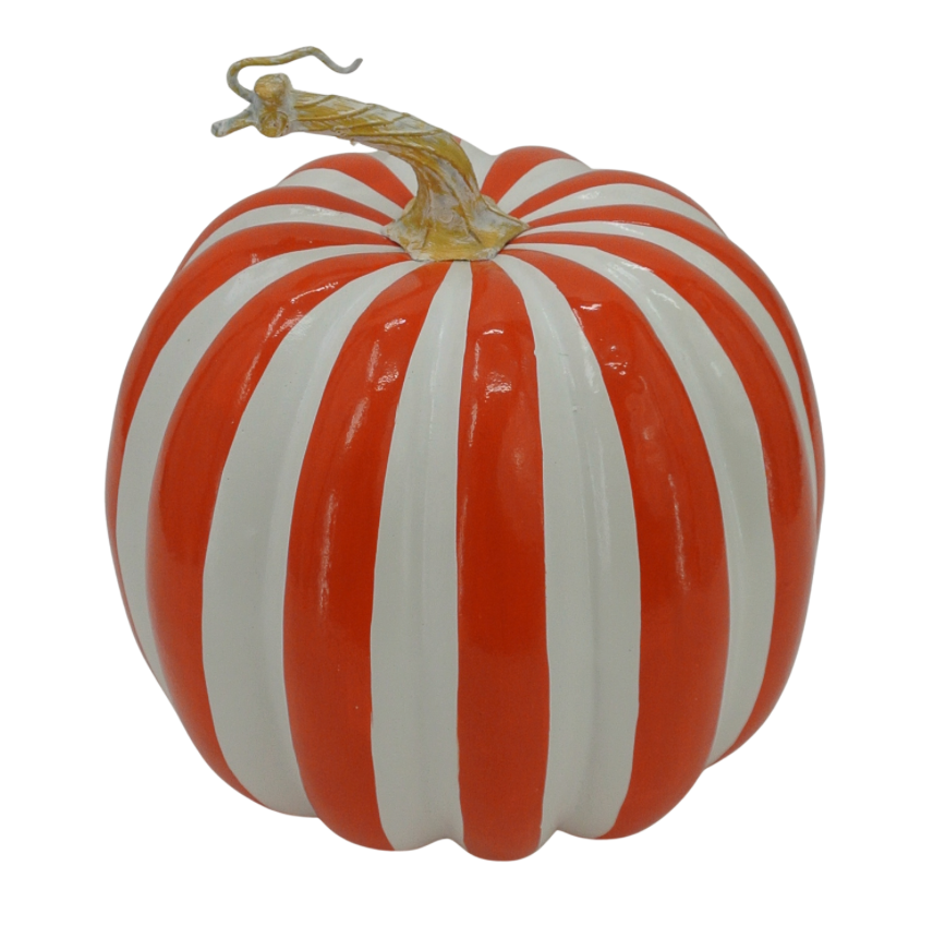 7.5" Stripe Pumpkin (Orange/White)