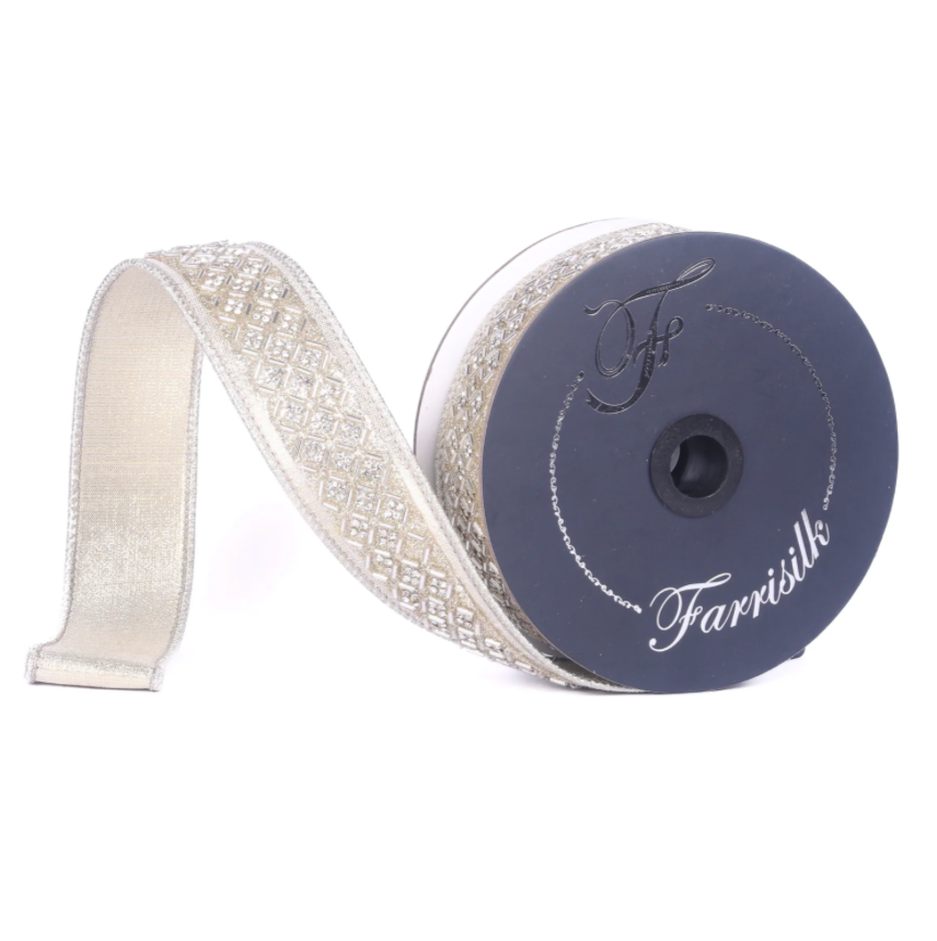 1.5"X5YD Diamond Bright (Platinum) Farrisilk