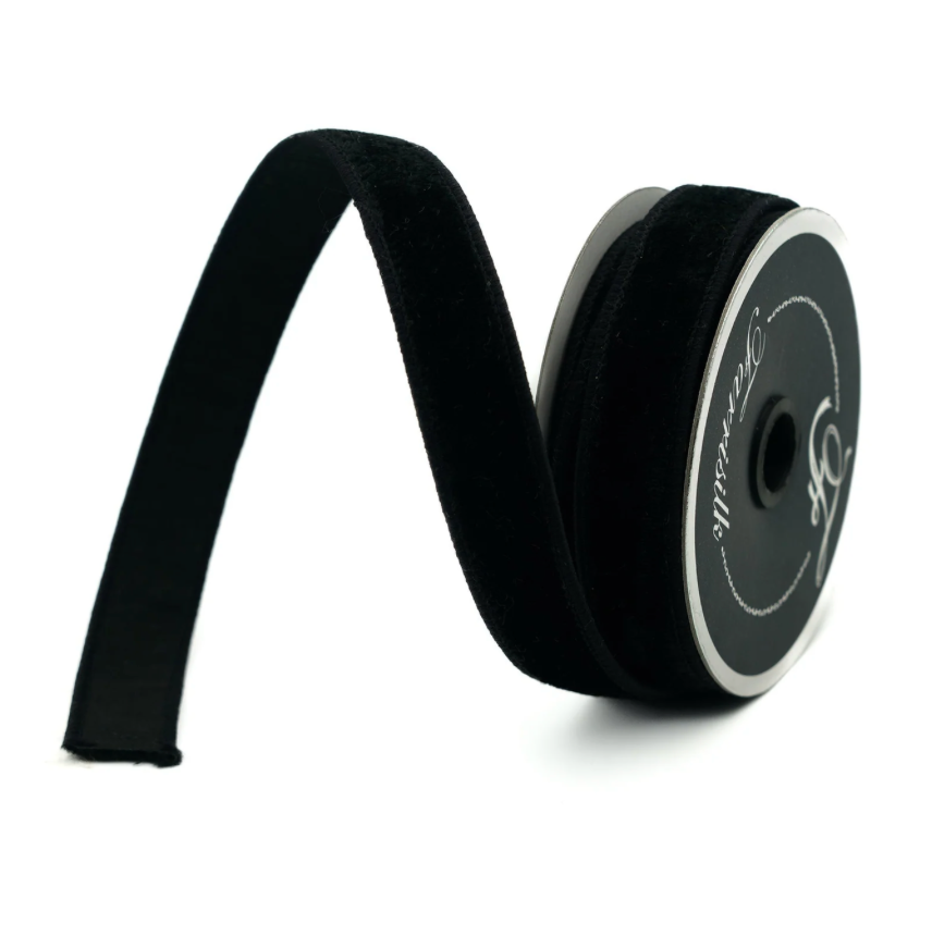 .75"X10YD Velvet (Black) Farrisilk